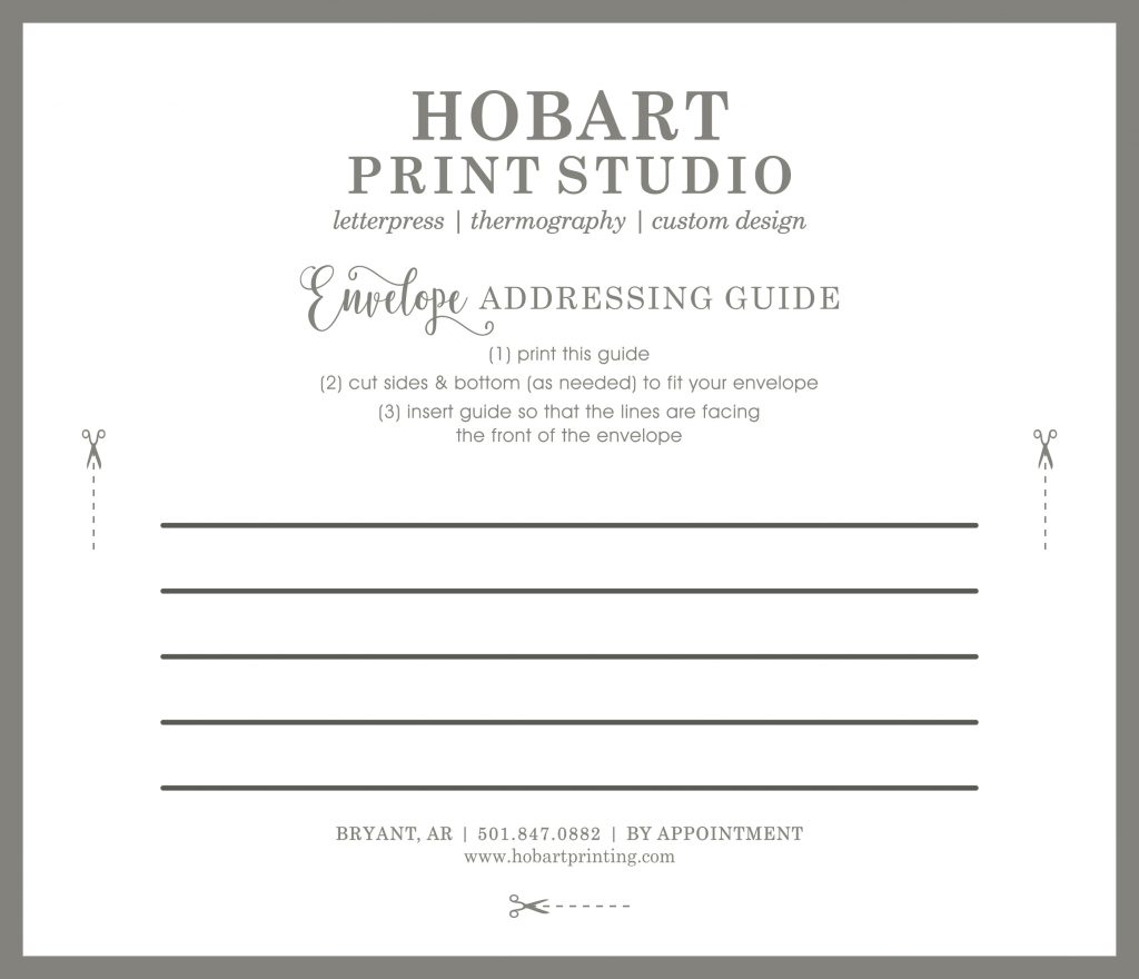 inside envelope address template